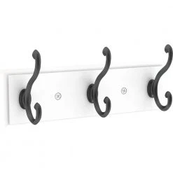 Home Decorators Collection 10 in. L White and Black Scroll Hook Rail