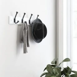 Home Decorators Collection 18 in. L White and Black Beveled Hook Rail -Flora Home Decorators Soldes white and black home decorators collection hooks r30799h pfb u e1 1000