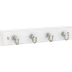 Home Decorators Collection 9 in. L White and Nickel Key Rail