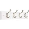 Home Decorators Collection 18 in. White and Satin Nickel Heavy-Duty Hook Rack -Flora Home Decorators Soldes white and satin nickel home decorators collection hooks r13045h wsn u 64 1000