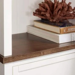 Home Decorators Collection Appleton White and Haze Finish Wood Bookcase with Concealed Storage (39 in. W x 72 in. H) -Flora Home Decorators Soldes white haze home decorators collection file cabinets sk19346br2 w 66 1000