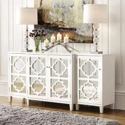 Home Decorators Collection Reflections White Mirrored Console Table -Flora Home Decorators Soldes white home decorators collection accent cabinets sh00133 w 31 1000