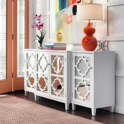 Home Decorators Collection Reflections White Mirrored Console Table -Flora Home Decorators Soldes white home decorators collection accent cabinets sh00133 w 77 1000