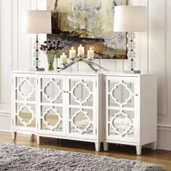 Home Decorators Collection Reflections White Mirrored Console Table -Flora Home Decorators Soldes white home decorators collection accent cabinets sh00133 w a0 1000