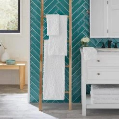 Home Decorators Collection Turkish Cotton White Textured Bath Towel (Set of 2) -Flora Home Decorators Soldes white home decorators collection bath towels textrd2pcswht a0 1000