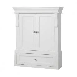Home Decorators Collection Naples 26-1/2 in. W x 32-3/4 in. H x 8 in. D Bathroom Storage Wall Cabinet in White -Flora Home Decorators Soldes white home decorators collection bathroom wall cabinets nawo2633 c3 1000