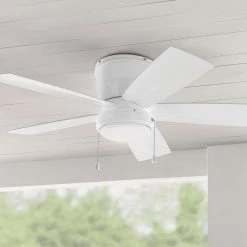 Home Decorators Collection Arleigh 44 in. LED Outdoor White Ceiling Fan with Light -Flora Home Decorators Soldes white home decorators collection ceiling fans with lights am589h wh c3 1000