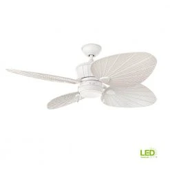 Home Decorators Collection Pompeo 52 in. Integrated LED Indoor/Outdoor White Ceiling Fan with Light Kit -Flora Home Decorators Soldes white home decorators collection ceiling fans with lights yg618 wh c3 1000