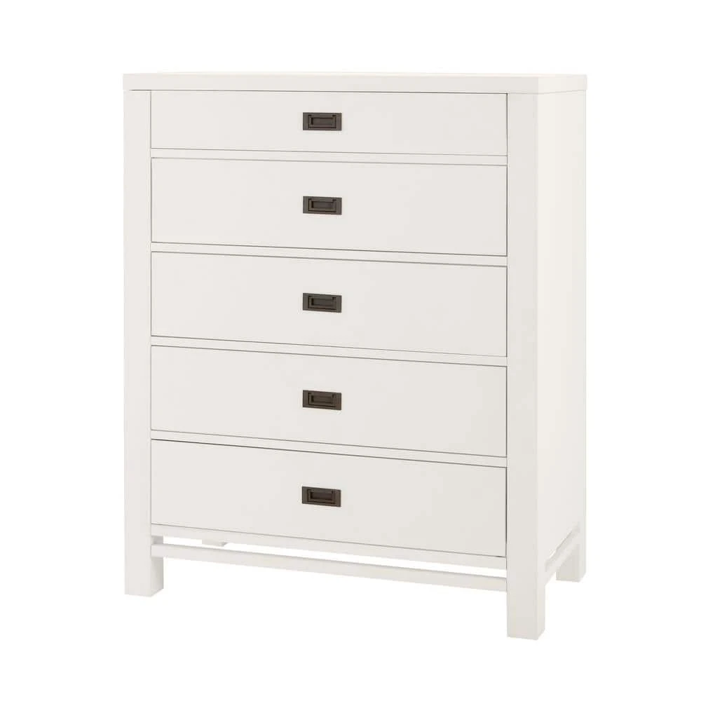 Home Decorators Collection Calden Bright White 5-Drawer Chest of Drawers (49 in. H x 40 in. W x 20 in. D) 4 Home Decorators Collection Calden Bright White 5-Drawer Chest of Drawers (49 in. H x 40 in. W x 20 in. D) - Image 2