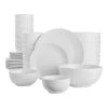 Home Decorators Collection 40-Piece Ceramic Coupe Dinnerware Set in White (Service for 8)