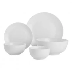 Home Decorators Collection 40-Piece Ceramic Coupe Dinnerware Set in White (Service for 8) -Flora Home Decorators Soldes white home decorators collection dinnerware sets 116730 40r 66 1000