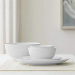 Home Decorators Collection 40-Piece Ceramic Coupe Dinnerware Set in White (Service for 8) -Flora Home Decorators Soldes white home decorators collection dinnerware sets 116730 40r a0 1000