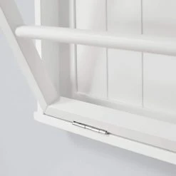 Home Decorators Collection 42 in. H x 44 in. W x 2 in. D White Wood Collapsible Laundry Wall Rack -Flora Home Decorators Soldes white home decorators collection drying racks 20mje2170 1d 1000