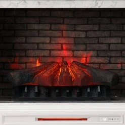 Home Decorators Collection Keighley 52 in. Freestanding Faux Marble Surround Electric Fireplace TV Stand in White -Flora Home Decorators Soldes white home decorators collection freestanding electric fireplaces 1557fm 33 201 1f 1000