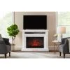 Home Decorators Collection Keighley 52 in. Freestanding Faux Marble Surround Electric Fireplace TV Stand in White