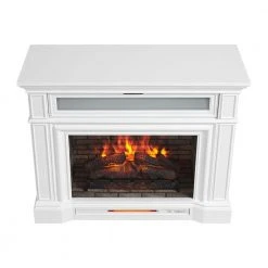 Home Decorators Collection Pinery 47.125 in. Freestanding Electric Fireplace TV Stand in White -Flora Home Decorators Soldes white home decorators collection freestanding electric fireplaces 1927fm 28 201 1d 1000