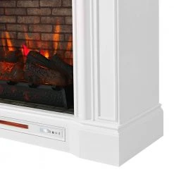 Home Decorators Collection Pinery 47.125 in. Freestanding Electric Fireplace TV Stand in White -Flora Home Decorators Soldes white home decorators collection freestanding electric fireplaces 1927fm 28 201 a0 1000