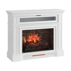 Home Decorators Collection Pinery 47.125 in. Freestanding Electric Fireplace TV Stand in White -Flora Home Decorators Soldes white home decorators collection freestanding electric fireplaces 1927fm 28 201 c3 1000