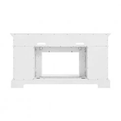 Home Decorators Collection Parkbridge 68 in. Freestanding Electric Fireplace TV Stand in White with KD Insert -Flora Home Decorators Soldes white home decorators collection freestanding electric fireplaces 2357fmm 26 201 1f 1000