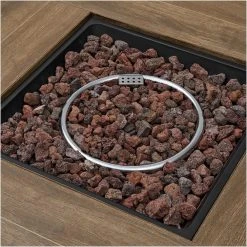 Home Decorators Collection Summerfield 39.5 in. x 25 in. Square Steel White Wood-Look Tile Top LP Gas Fire Pit -Flora Home Decorators Soldes white home decorators collection gas fire pits 2364fp 1 76 1000