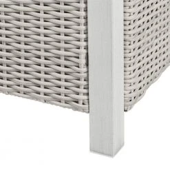 Home Decorators Collection Anaheim 49 in. x 25.5 in. Square Aluminum and Stainless Steel White Gas Fire Pit with Concrete-Look Tile Top -Flora Home Decorators Soldes white home decorators collection gas fire pits 2388fp 4 44 1000