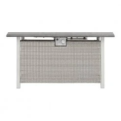 Home Decorators Collection Anaheim 49 in. x 25.5 in. Square Aluminum and Stainless Steel White Gas Fire Pit with Concrete-Look Tile Top -Flora Home Decorators Soldes white home decorators collection gas fire pits 2388fp 4 a0 1000