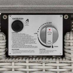 Home Decorators Collection Anaheim 49 in. x 25.5 in. Square Aluminum and Stainless Steel White Gas Fire Pit with Concrete-Look Tile Top -Flora Home Decorators Soldes white home decorators collection gas fire pits 2388fp 4 d4 1000