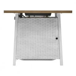 Home Decorators Collection Tucson 30 in. x 25.5 in. Square Steel White Wood-look Tile Top LP Gas Fire Pit -Flora Home Decorators Soldes white home decorators collection gas fire pits 2479fp 4 a0 1000