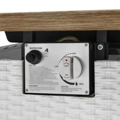 Home Decorators Collection Tucson 30 in. x 25.5 in. Square Steel White Wood-look Tile Top LP Gas Fire Pit -Flora Home Decorators Soldes white home decorators collection gas fire pits 2479fp 4 c3 1000