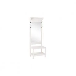 Home Decorators Collection Baythorn White Finish Wood Hall Tree with Mirror (25 in. W x 72 in. H) -Flora Home Decorators Soldes white home decorators collection hall trees eh 03 c3 1000