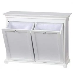 Home Decorators Collection Hampton Harbor 35 in. Double Tilt-Out Hamper in White -Flora Home Decorators Soldes white home decorators collection hampers bf 20938 wh 1d 1000