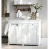Home Decorators Collection Hampton Harbor 37 in. Triple Tilt-Out Hamper in White