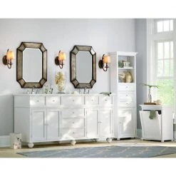 Home Decorators Collection Hampton Harbor 24 in. Single Tilt-Out Hamper in White -Flora Home Decorators Soldes white home decorators collection hampers bf 24162 wh c3 1000