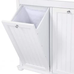 Home Decorators Collection Hampton Harbor 26 in. W Double Tilt-Out Beadboard Hamper in White -Flora Home Decorators Soldes white home decorators collection hampers bf 24261 wh 40 1000