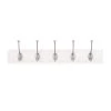 Home Decorators Collection 27 in. White Rack with 5 Satin Nickel Hooks