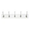 Home Decorators Collection Snap Install 27 in. White Hook Rack with 5 Satin Nickel Pilltop Hooks -Flora Home Decorators Soldes white home decorators collection hooks 64281 64 1000
