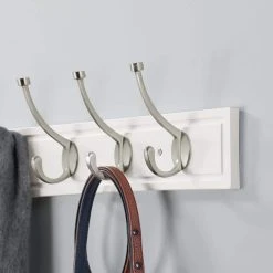 Home Decorators Collection 27 in. White Hook Rack with 5 Satin Nickel Pilltop Hooks (2-Pack) 10 Home Decorators Collection 27 in. White Hook Rack with 5 Satin Nickel Pilltop Hooks (2-Pack) -Flora Home Decorators Soldes white home decorators collection hooks 64341 1f 1000