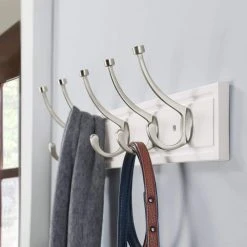 Home Decorators Collection 27 in. White Hook Rack with 5 Satin Nickel Pilltop Hooks (2-Pack) 9 Home Decorators Collection 27 in. White Hook Rack with 5 Satin Nickel Pilltop Hooks (2-Pack) -Flora Home Decorators Soldes white home decorators collection hooks 64341 4f 1000