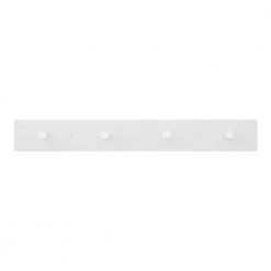 Home Decorators Collection 23 in. White Hook Rack with 4 Peg Hooks