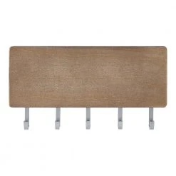 Home Decorators Collection 7 in. Hook Rack with Storage and 5 Satin Nickel Hooks