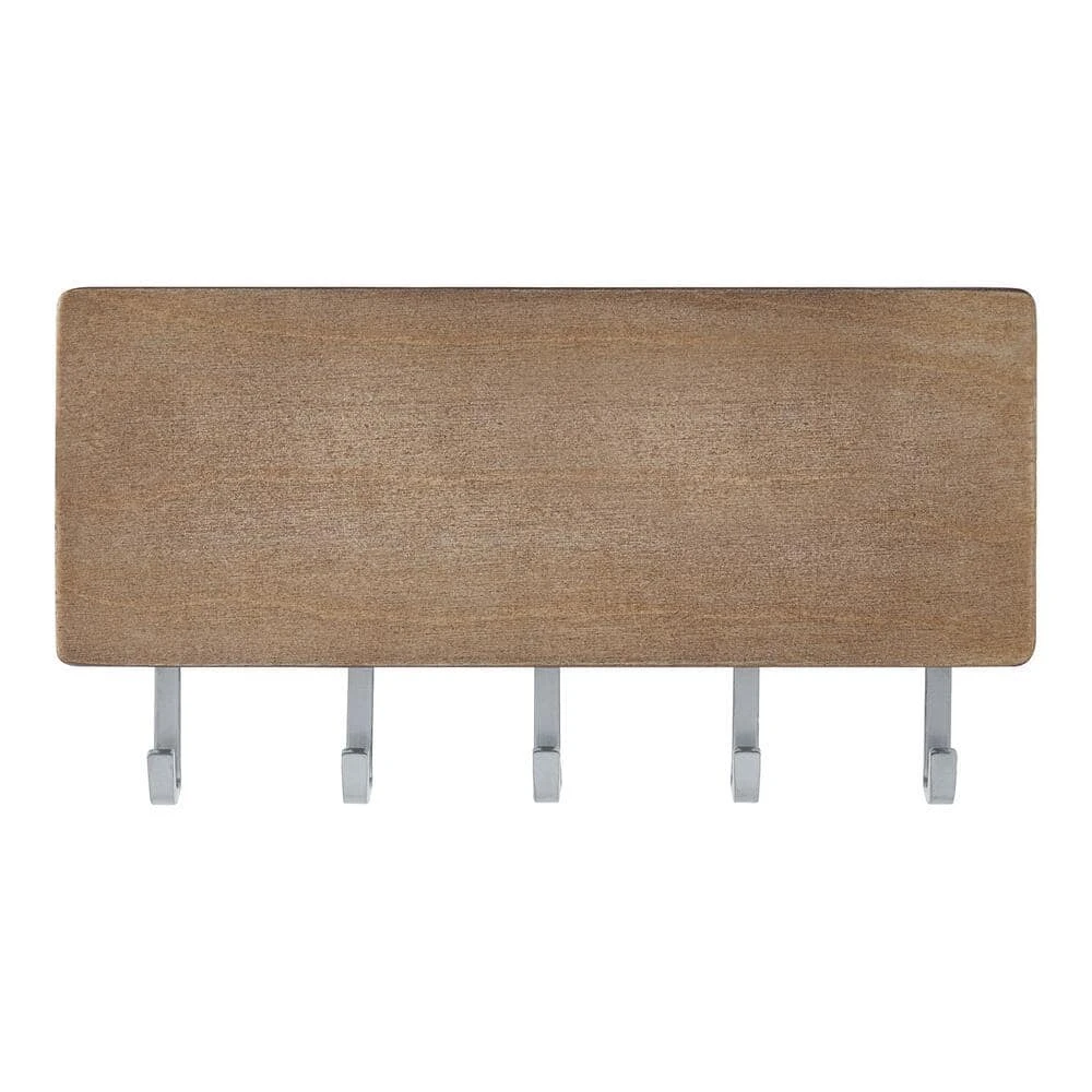 Home Decorators Collection 7 in. Hook Rack with Storage and 5 Satin Nickel Hooks 3 Home Decorators Collection 7 in. Hook Rack with Storage and 5 Satin Nickel Hooks