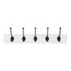 Home Decorators Collection 27 in. White Hook Rack with 5 Matte Black Pilltop Hooks (2-Pack) -Flora Home Decorators Soldes white home decorators collection hooks 64561 64 1000