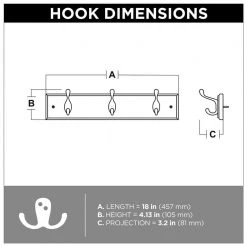 Home Decorators Collection 18 in. L White Hook Rail -Flora Home Decorators Soldes white home decorators collection hooks r44451h pww u 4f 1000