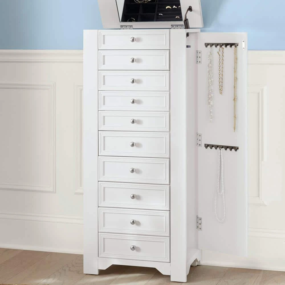 Home Decorators Collection Bradstone White Jewelry Armoire 10 Home Decorators Collection Bradstone White Jewelry Armoire - Image 8