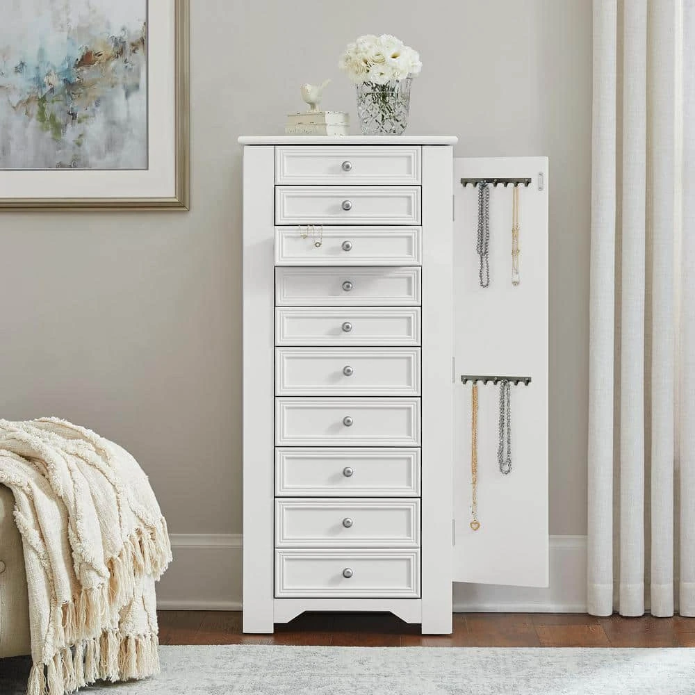 Home Decorators Collection Bradstone White Jewelry Armoire 5 Home Decorators Collection Bradstone White Jewelry Armoire - Image 3