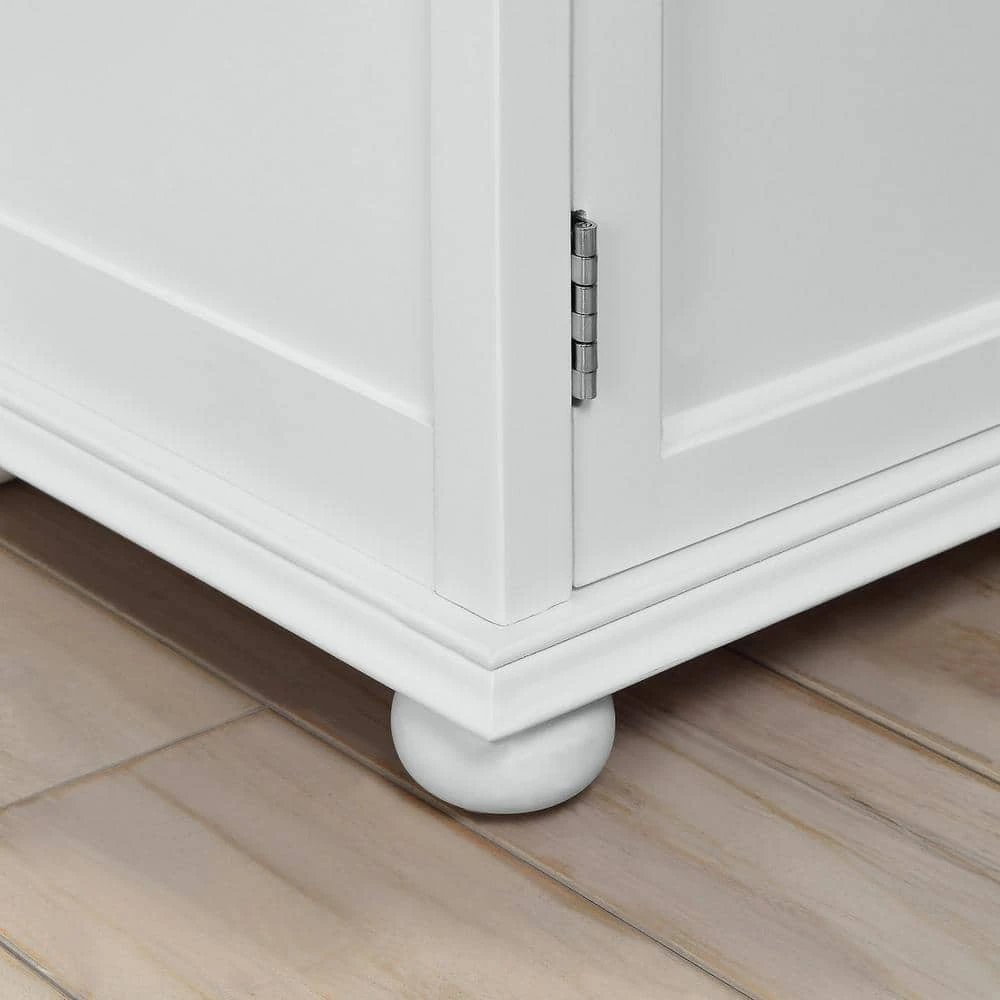 Home Decorators Collection Hampton Harbor 25 in. W x 14 in. D x 52-1/2 in. H Linen Cabinet with Drawer in White 9 Home Decorators Collection Hampton Harbor 25 in. W x 14 in. D x 52-1/2 in. H Linen Cabinet with Drawer in White - Image 7