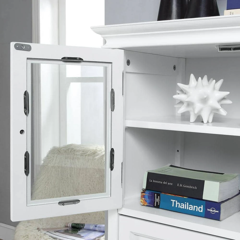 Home Decorators Collection Hampton Harbor 25 in. W x 14 in. D x 52-1/2 in. H Linen Cabinet with Drawer in White 10 Home Decorators Collection Hampton Harbor 25 in. W x 14 in. D x 52-1/2 in. H Linen Cabinet with Drawer in White - Image 8