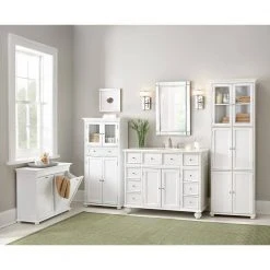 Home Decorators Collection Hampton Harbor 25 in. W x 14 in. D x 52-1/2 in. H Linen Cabinet with Drawer in White 20 Home Decorators Collection Hampton Harbor 25 in. W x 14 in. D x 52-1/2 in. H Linen Cabinet with Drawer in White -Flora Home Decorators Soldes white home decorators collection linen cabinets bf 22673 wh fa 1000