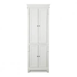 Home Decorators Collection Naples 24 in. W x 17 in. D x 74 in. H Bathroom Linen Cabinet in White