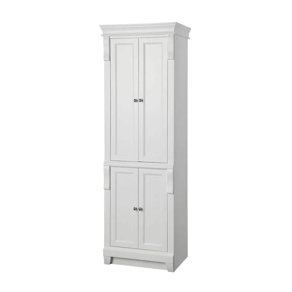 Home Decorators Collection Naples 24 in. W x 17 in. D x 74 in. H Bathroom Linen Cabinet in White 3 Home Decorators Collection Naples 24 in. W x 17 in. D x 74 in. H Bathroom Linen Cabinet in White - Image 2
